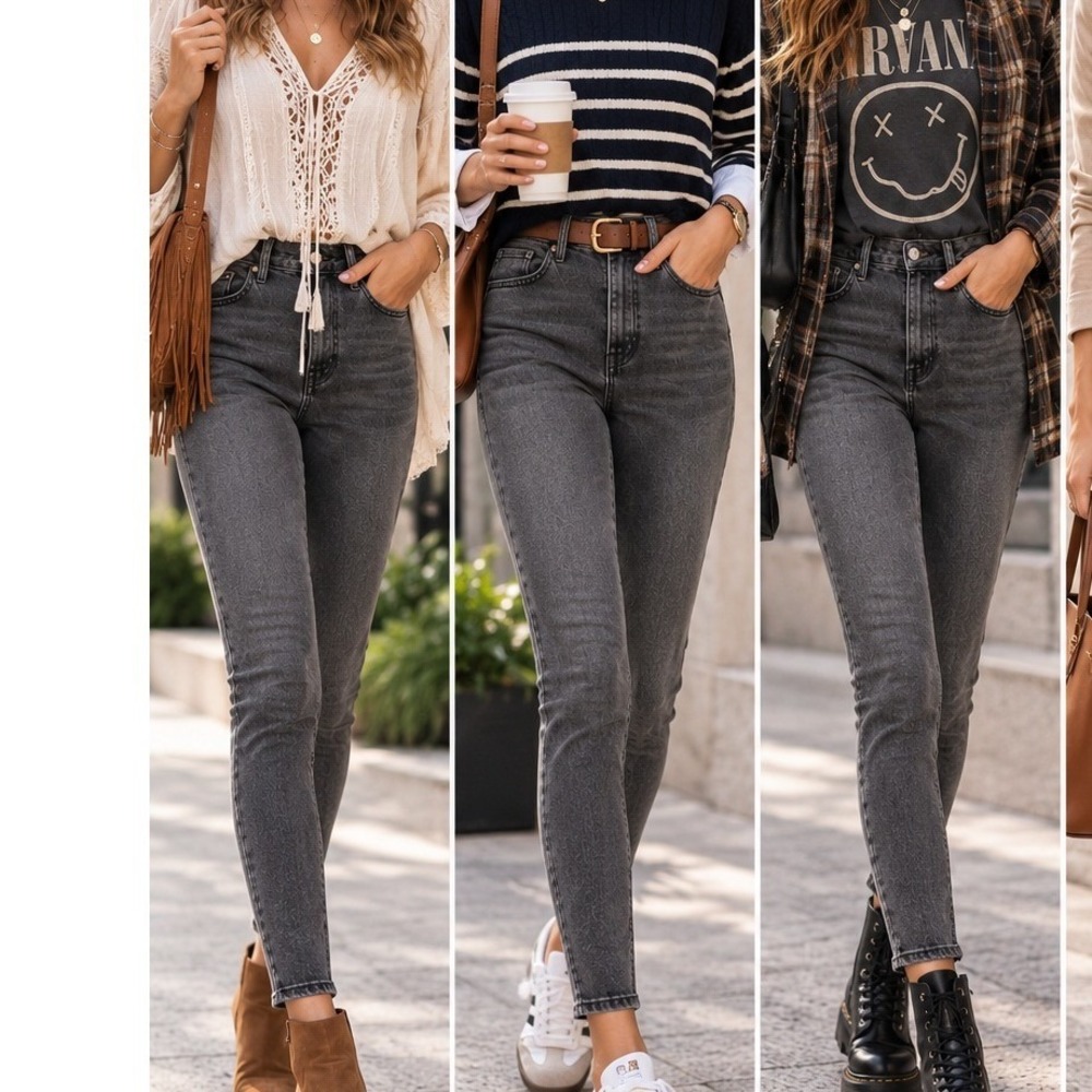 Madewell 10 High-Rise Skinny Jeans Faded Black Denim 24P Petite